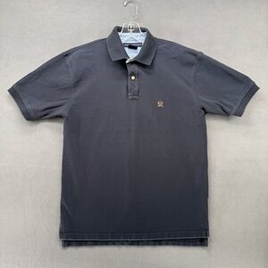 Tommy Hilfiger Mens Navy Blue Cotton Pique Crest Logo Polo Shirt Medium